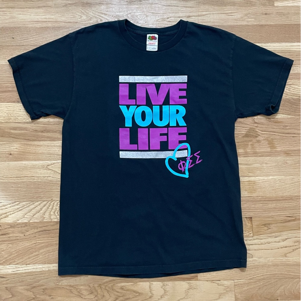 Fruit of the Loom Vintage Live your Life T shirt size Large